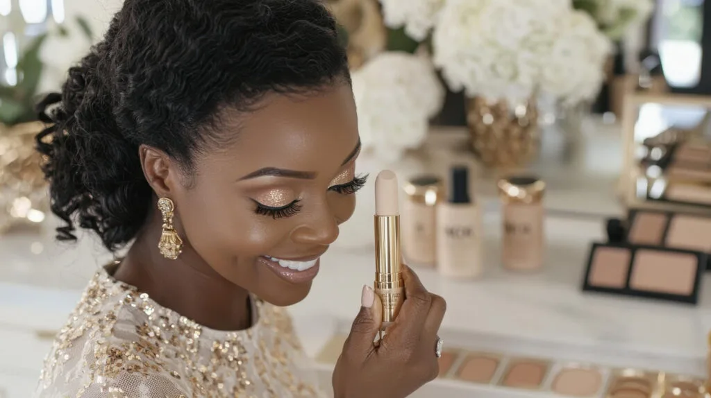 Maquiagem para pele negra para casamento à noite